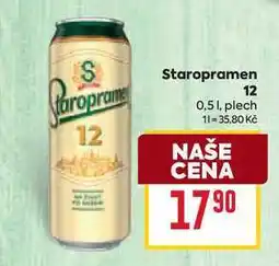 Billa Staropramen 12 0,51, plech nabídka