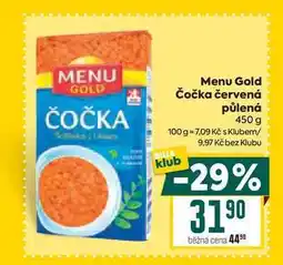 Billa Menu Gold Čočka červená půlená 450 g nabídka