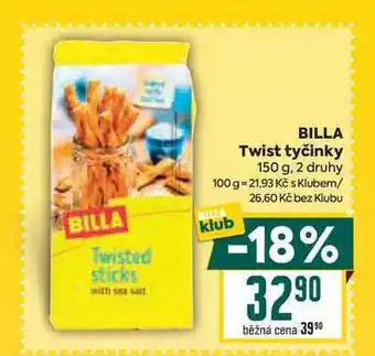 Billa BILLA Twist tyčinky 150 g nabídka