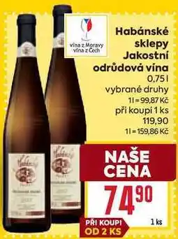 Billa Habánské sklepy Jakostní odrůdová vína 0,75l nabídka