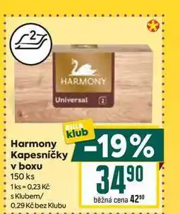 Billa Harmony Kapesníčky v boxu 150 ks nabídka