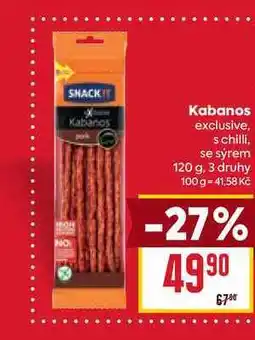 Billa Kabanos exclusive, s chilli, se sýrem 120 g nabídka
