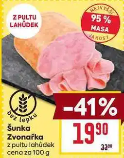 Billa Šunka Zvonařka z pultu lahůdek cena za 100g nabídka
