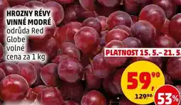 Penny Market HROZNY RÉVY VINNÉ MODRÉ odrůda Red Globe volné, 1 kg nabídka