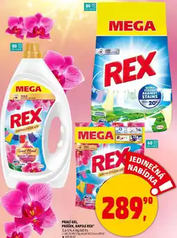 Penny Market PRACÍ GEL, PRÁŠEK, KAPSLE REX, 3,6 1/4,4 kg/60 ks nabídka