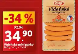 Lidl PIKOK Vídeňské mini párky nabídka