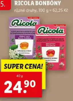 Lidl Ricola bonbóny nabídka