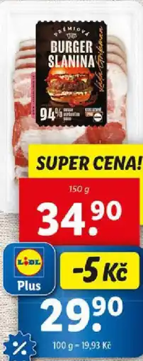 Lidl Burger slanina nabídka