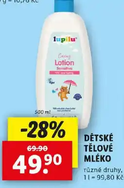 Lidl Dětské tělové mléko nabídka