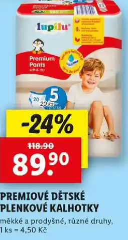Lidl Premiové dětské plenkové kalhotky nabídka