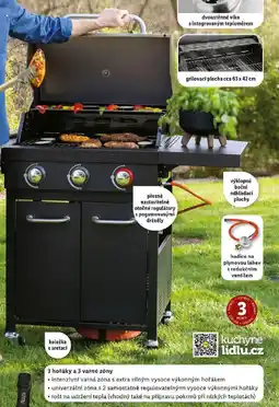 Lidl GRILLMEISTER Plynový gril se 3 hořáky memphis nabídka