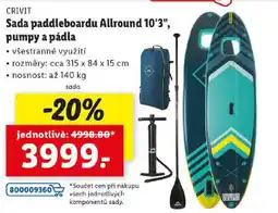 Lidl CRIVIT Sada paddleboardu Allround 10'3", pumpy a pádla nabídka