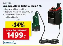 Lidl PARKSIDE Aku čerpadlo na dešťovou vodu, 4 Ah nabídka