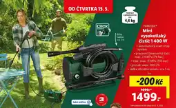 Lidl PARKSIDE Mini vysokotlaký čistič 1400 W nabídka