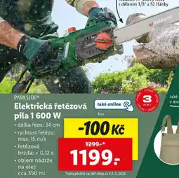 Lidl PARKSIDE Elektrická řetězová pila 1 600 W nabídka