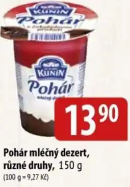 Bala Pohár mléčný dezert nabídka