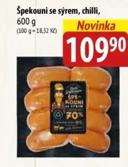 Bala Špekouni se sýrem, chilli nabídka