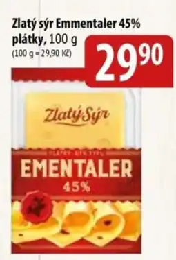 Bala Zlatý sýr Emmentaler 45% platky nabídka