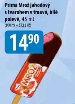 Bala Prima Mrož jahodový s tvarohem v tmavé, bílé polevě nabídka