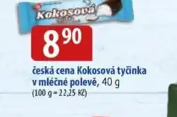 Česká cena kokosová tyčinka v mléčné polevě