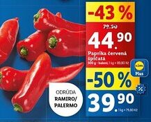 Lidl Paprika červená špičatá nabídka