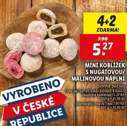 Lidl Mini koblížek s nugátovou/ malinovou náplní nabídka