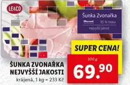 Lidl LE&CO Šunka zvonařka nejvyšší jakosti nabídka