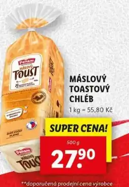 Lidl Penam Máslový toastový chléb nabídka