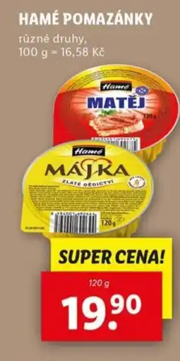 Lidl Hamé pomazánky nabídka