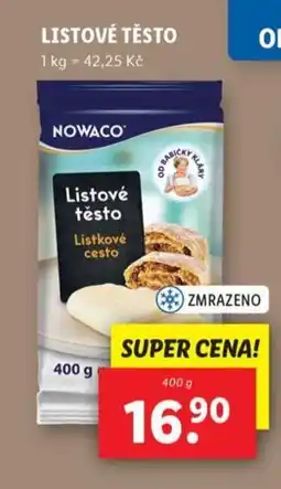 Lidl NOWACO Listové těsto nabídka