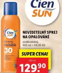 Lidl Cien SUN Neviditelný sprej na opalování nabídka