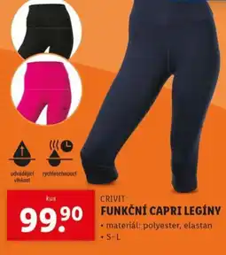 Lidl CRIVIT Funkční capri legíny nabídka