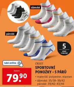 Lidl CRIVIT Sportovní ponožky - 5 párů nabídka