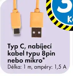 Typ c, nabíjecí kabel typu 8pin nebo mikro