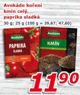 ESO MARKET Avokádo koření kmín celý, paprika sladká nabídka