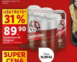 Lidl Pivo gambrinus originál 10 nabídka