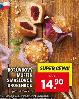 Lidl Borůvkový muffin s máslovou drobenkou nabídka