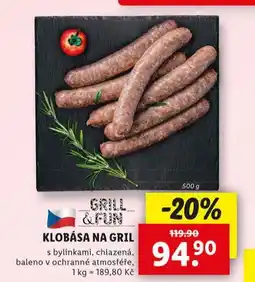 Lidl Klobása na gril nabídka