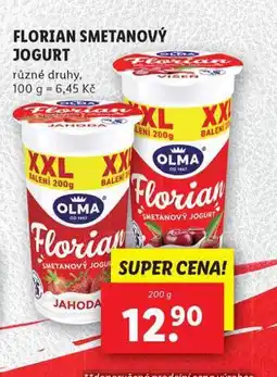 Lidl Florian smetanový jogurt nabídka