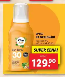 Lidl Cien sprej na opalování nabídka