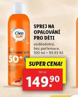 Lidl Cien sprej na opalování pro děti nabídka