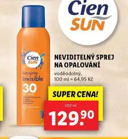 Lidl Cien neviditelný sprej na opalování nabídka