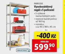 Lidl Vysokozátěžový regál s 5 policemi nabídka