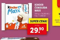 Lidl Kinder čokoláda maxi nabídka