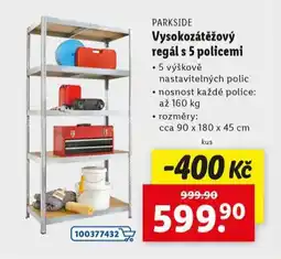 Lidl Vysokozátěžový regál s 5 policemi nabídka