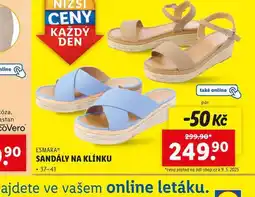 Lidl Sandály na klínku nabídka