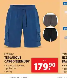 Lidl Teplákové cargo bermudy nabídka