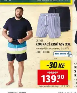 Lidl Koupací kraťasy xxl nabídka