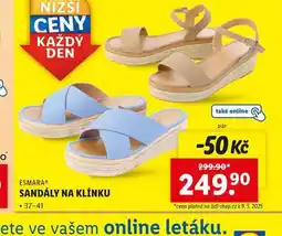 Lidl Sandály na klínku nabídka