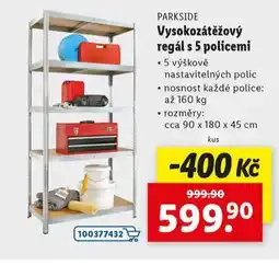Lidl Vysokozátěžový regál s 5 policemi nabídka